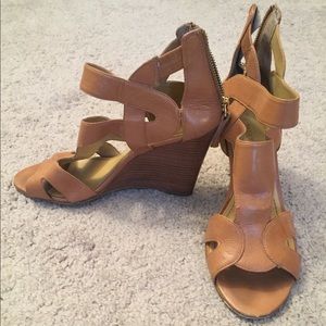 Beige Wedge Heels